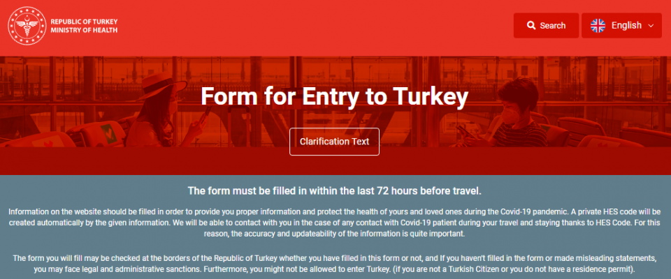 Türkiye girişlerinde online kayıt gerekliliği